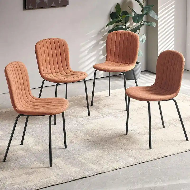 Gepolsterte Esszimmerstühle mit gebogener Rückenlehne, Set erhältlich