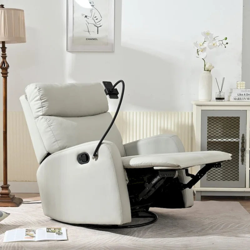360° Swivel Rocking Recliner Chair with Footrest
