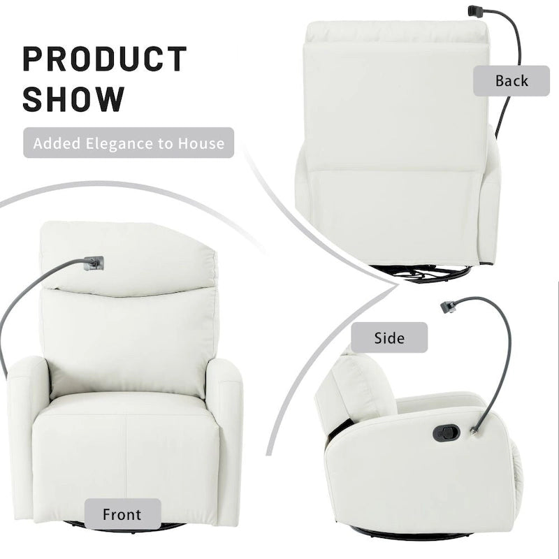 360° Swivel Rocking Recliner Chair with Footrest