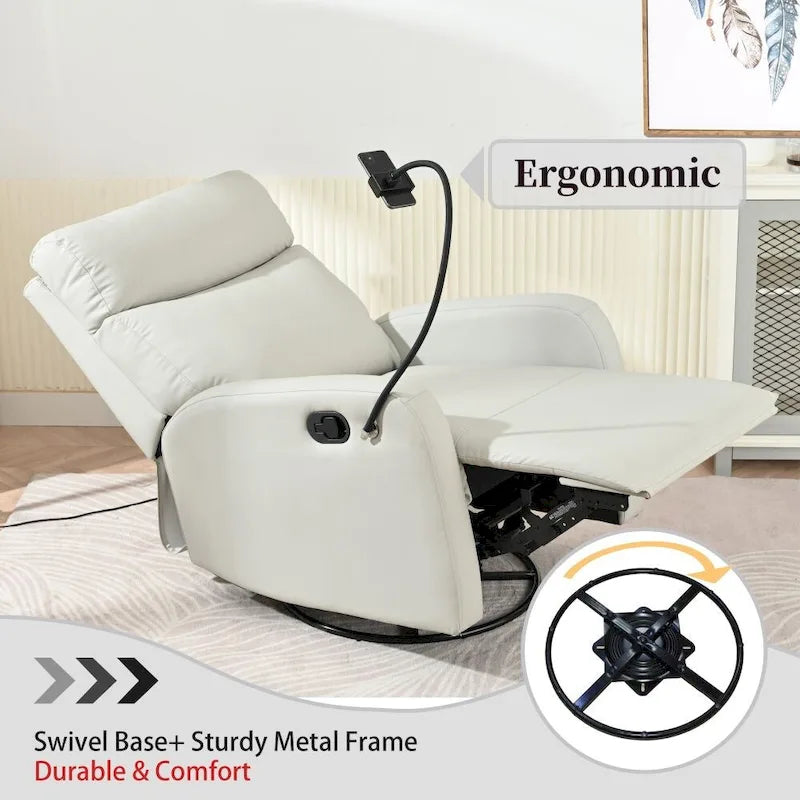 Um 360° drehbarer Schaukel-Relaxsessel mit Fußstütze