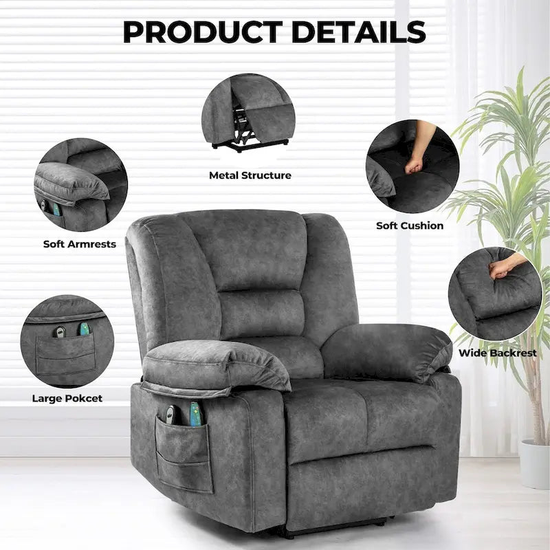 Power Lift Recliner Chair with Massage and Heat