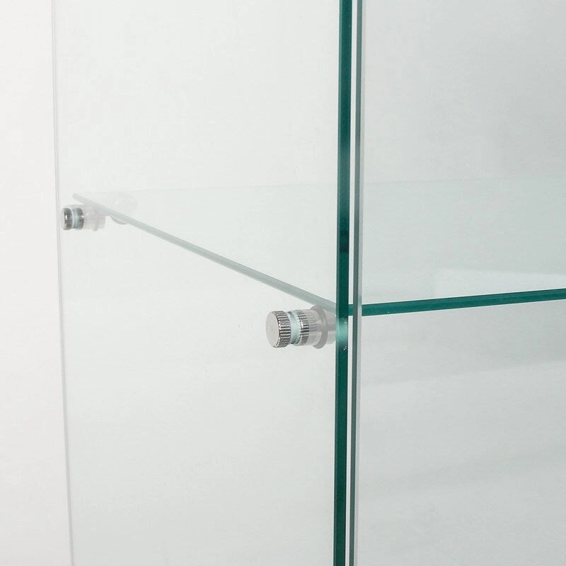 5-Shelf Double Door Glass Display Cabinet