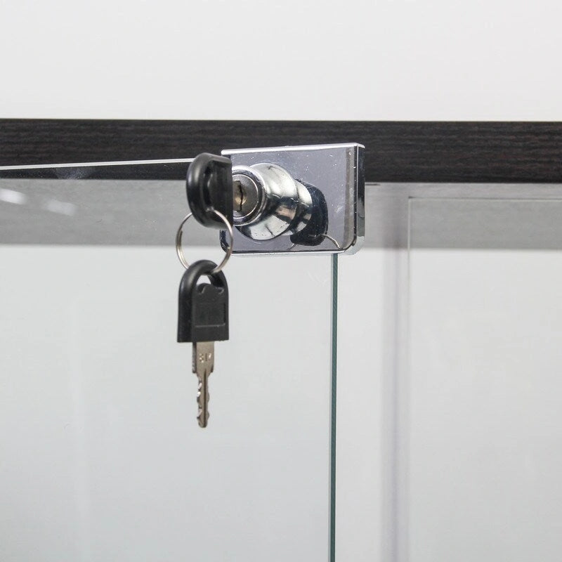 5-Shelf Double Door Glass Display Cabinet