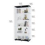 5-Shelf Double Door Glass Display Cabinet