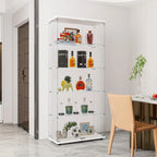 5-Shelf Double Door Glass Display Cabinet