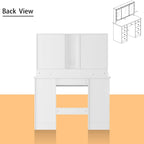 9-Drawer Vanity Table with LED Mirror and 3 Adjustable Mirrors