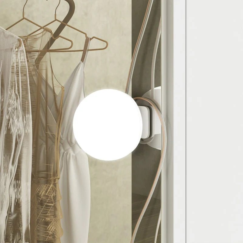 9-Drawer Vanity Table with LED Mirror and 3 Adjustable Mirrors